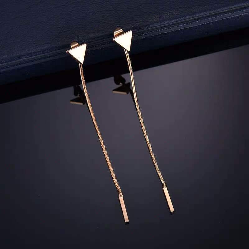 Long, small., tassel, triangular Earrings