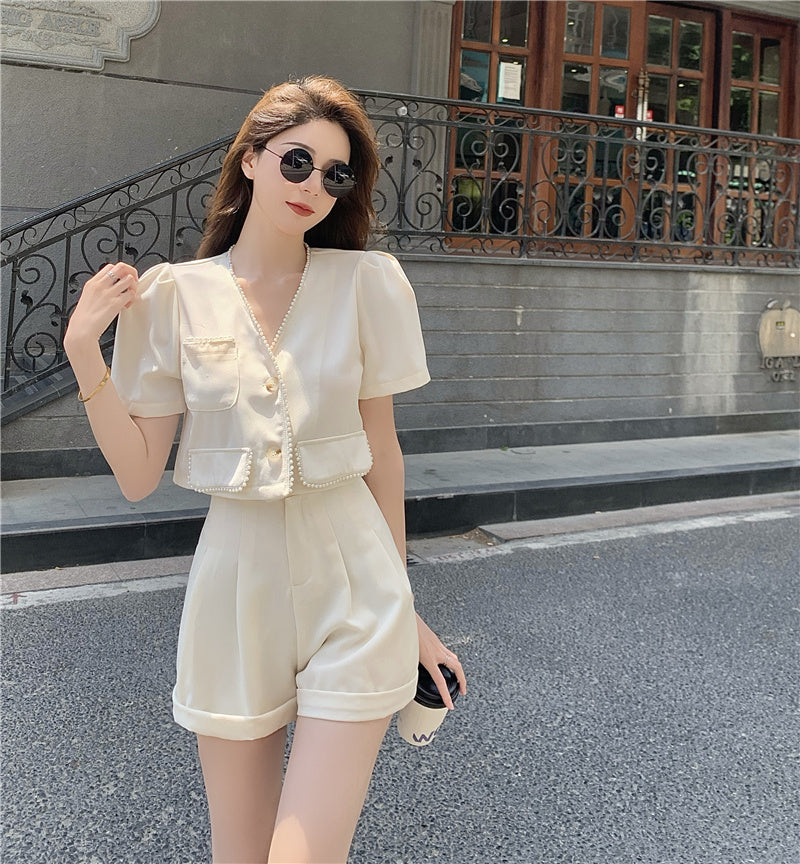 Ladies Temperament Suit Short Sleeve Shirt Fashion Casual