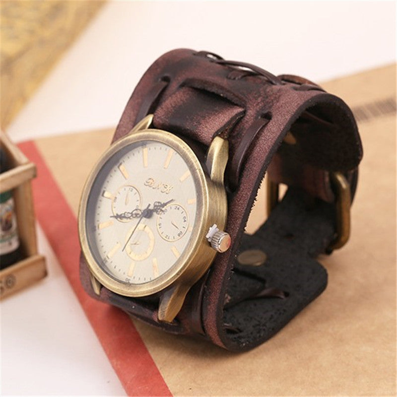 Foreign Trade Watches Retro Cowhide Watches Punk Watches Men&