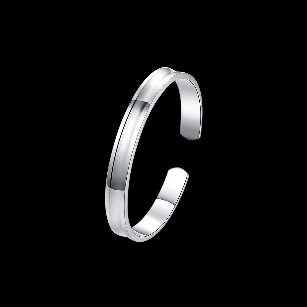925 Sterling Silver, Smooth, Round Bracelet