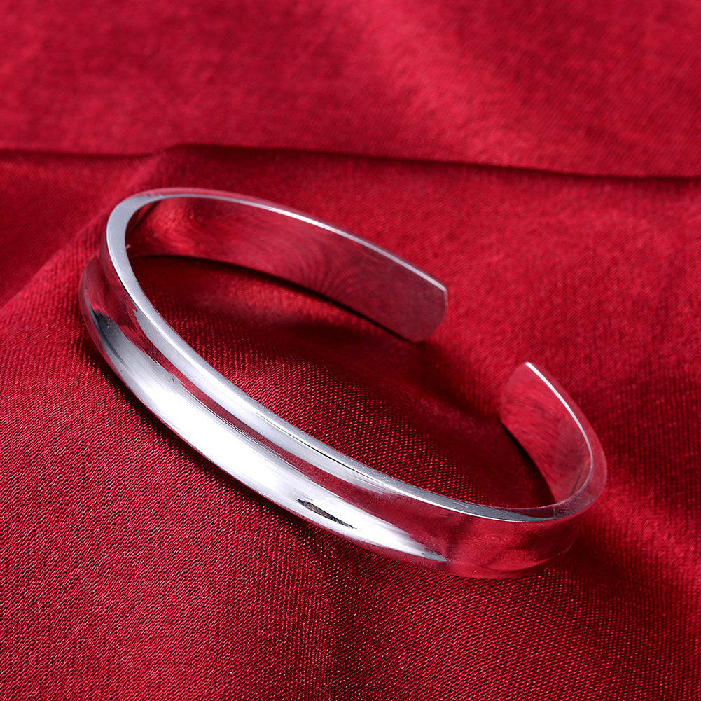 925 Sterling Silver, Smooth, Round Bracelet