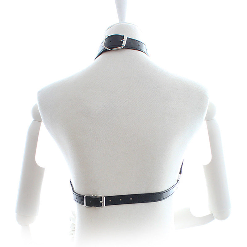 Leather corset chest strap