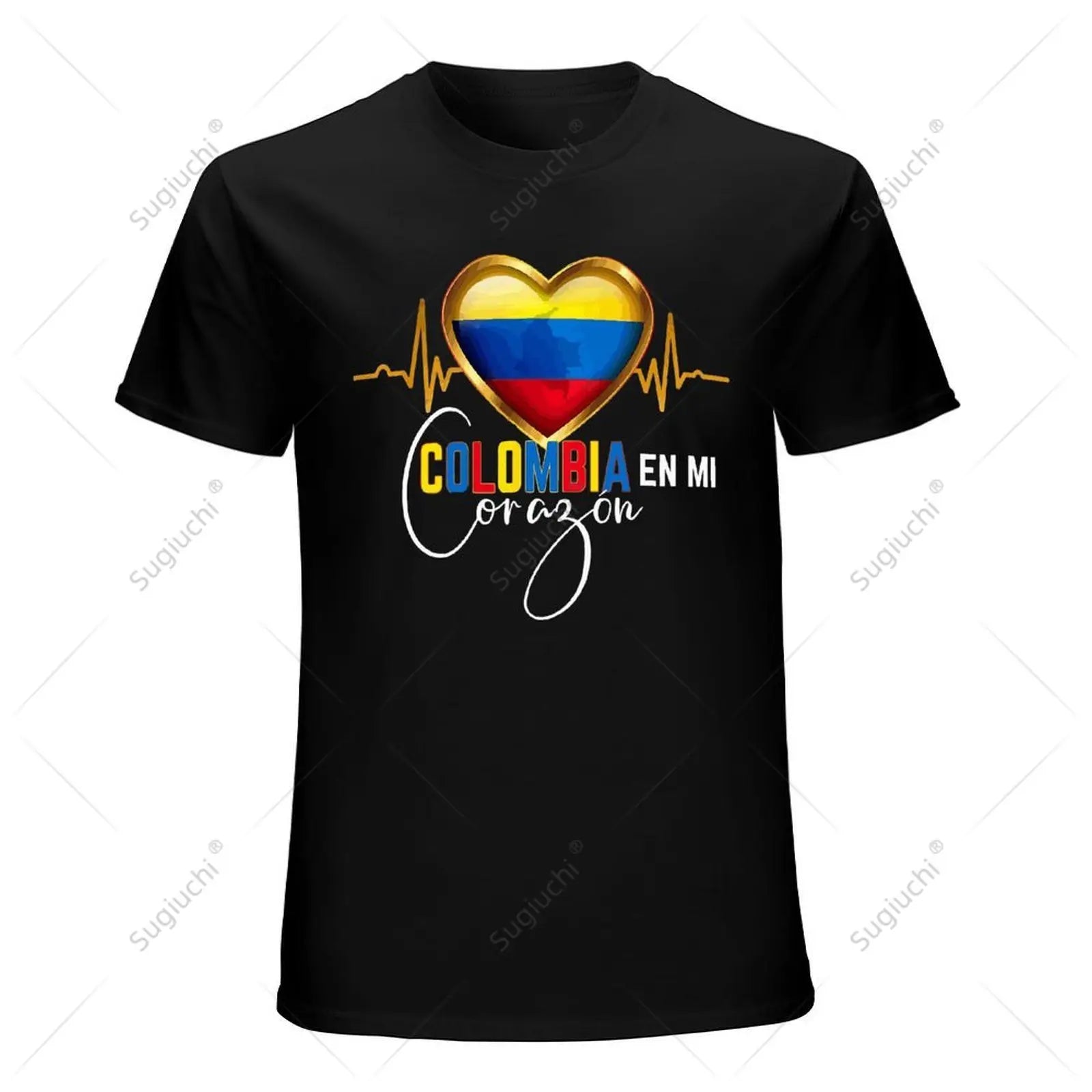 Unisex Men Colombia En Mi Corazon Colombian Pride Tshirt Tees T Shirts Women Boys 100% Cotton T-Shirt