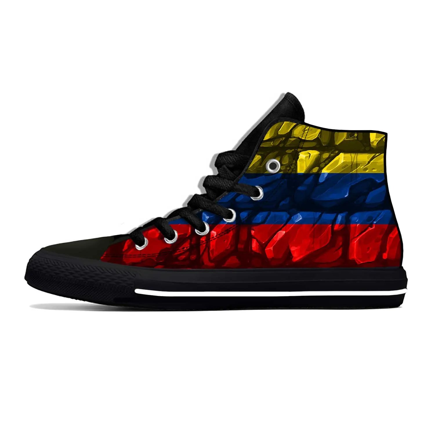 Colombia Colombian Flag Patriotic Pride Fashion Casual Cloth Shoes High Top Comfortable Breathable 3D Print Men Women Sneakers