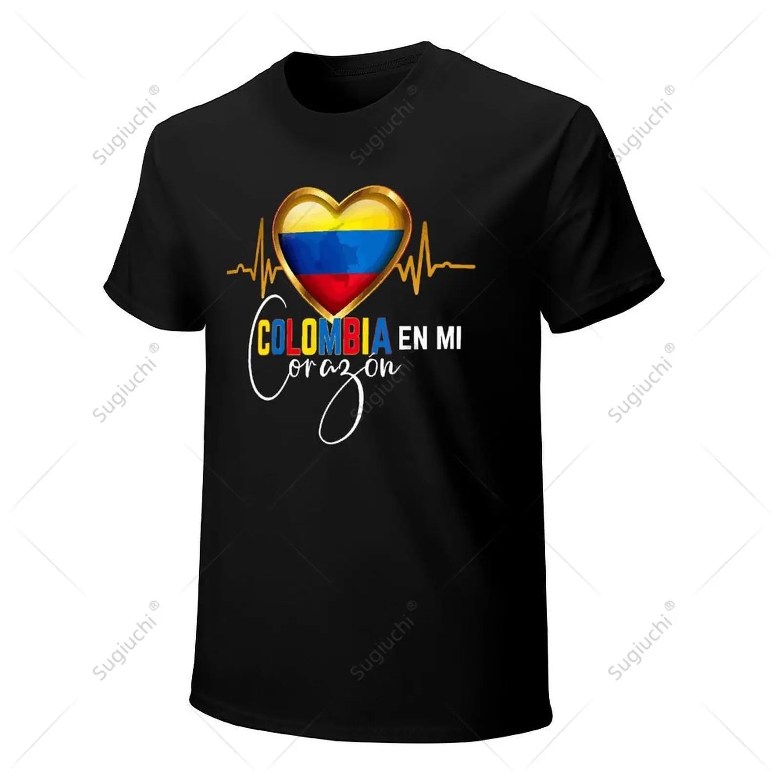 Unisex Men Colombia En Mi Corazon Colombian Pride Tshirt Tees T Shirts Women Boys 100% Cotton T-Shirt
