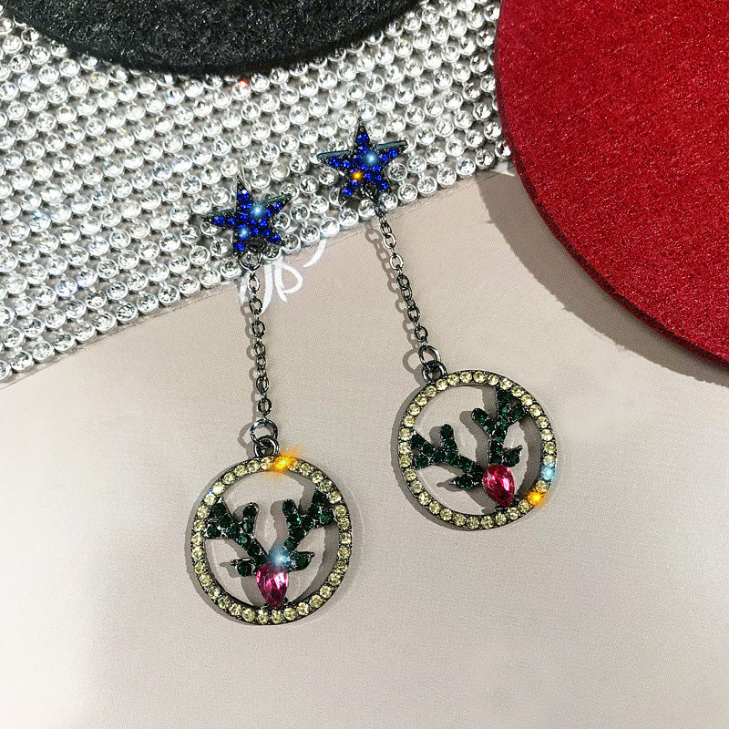 Elk Earrings Christmas Women&