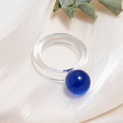 Tortoiseshell Diamond Acrylic Cold Wind Resin Ring