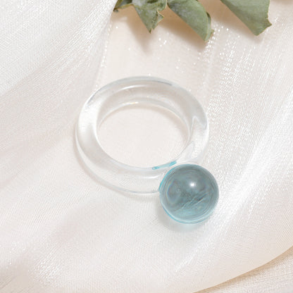 Tortoiseshell Diamond Acrylic Cold Wind Resin Ring