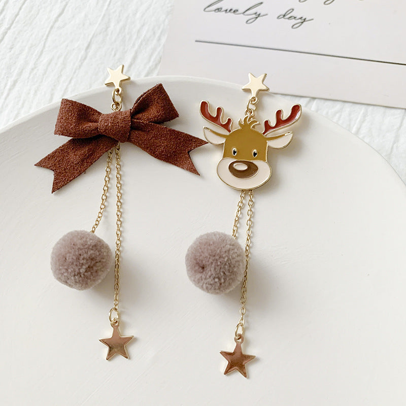 Elk Earrings Christmas Women&