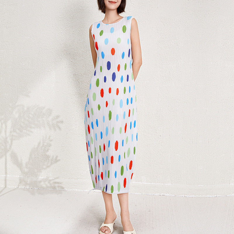 Colorful Polka Dot Dress Women&